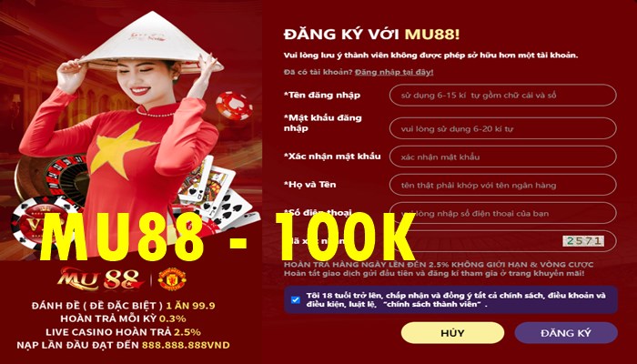 Lưu ý Mu88 tặng 100k